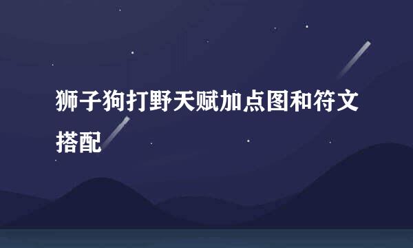 狮子狗打野天赋加点图和符文搭配