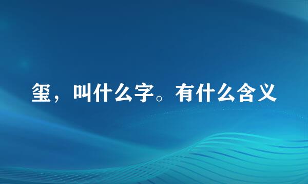 玺，叫什么字。有什么含义