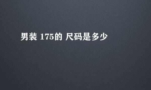 男装 175的 尺码是多少