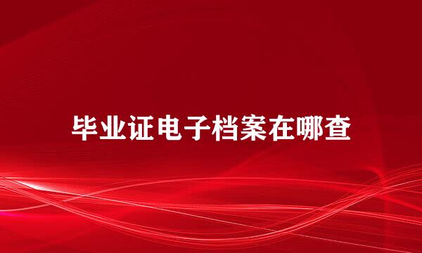 毕业证电子档案在哪查