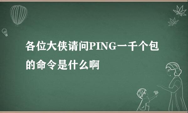 各位大侠请问PING一千个包的命令是什么啊