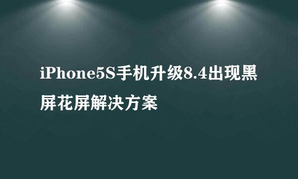 iPhone5S手机升级8.4出现黑屏花屏解决方案