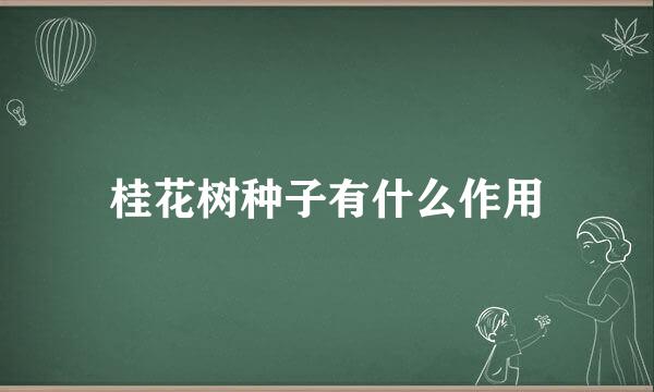 桂花树种子有什么作用