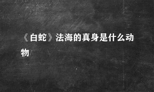 《白蛇》法海的真身是什么动物