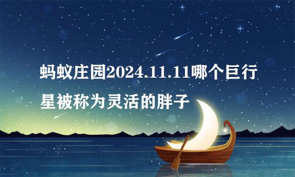 蚂蚁庄园2024.11.11哪个巨行星被称为灵活的胖子
