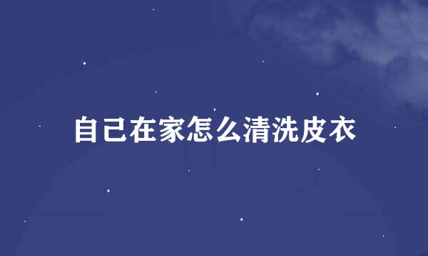 自己在家怎么清洗皮衣