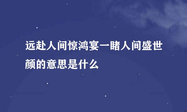 远赴人间惊鸿宴一睹人间盛世颜的意思是什么