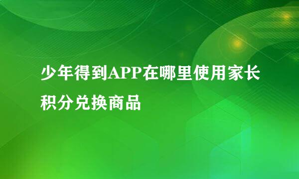 少年得到APP在哪里使用家长积分兑换商品