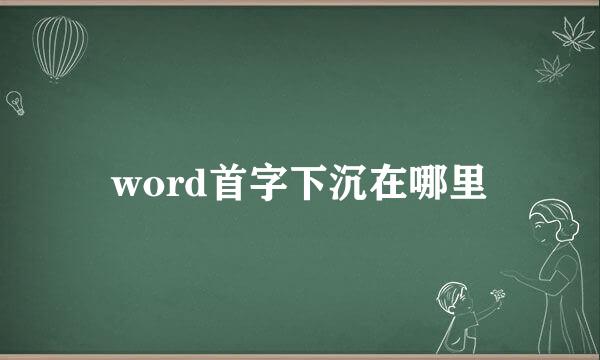 word首字下沉在哪里