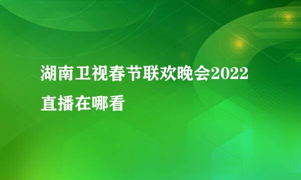湖南卫视春节联欢晚会2022直播在哪看