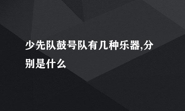 少先队鼓号队有几种乐器,分别是什么