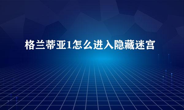 格兰蒂亚1怎么进入隐藏迷宫