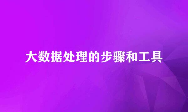 大数据处理的步骤和工具