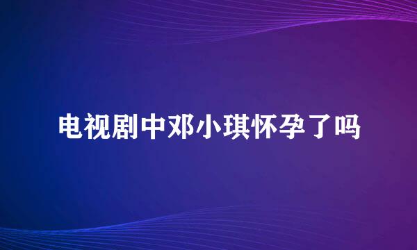 电视剧中邓小琪怀孕了吗