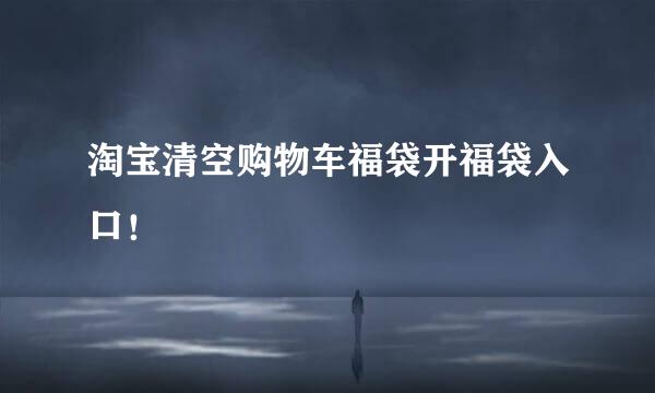 淘宝清空购物车福袋开福袋入口！