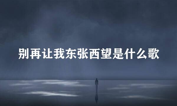 别再让我东张西望是什么歌