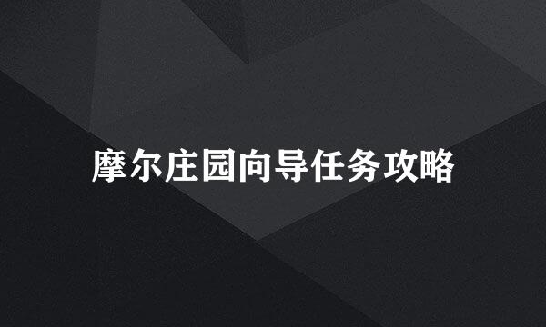 摩尔庄园向导任务攻略