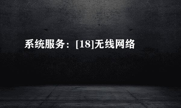 系统服务：[18]无线网络