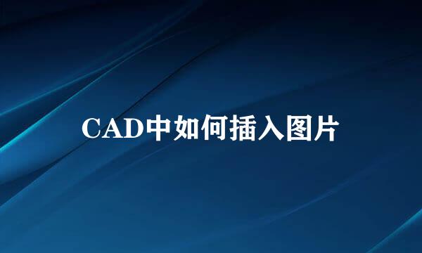 CAD中如何插入图片