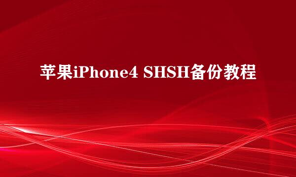 苹果iPhone4 SHSH备份教程