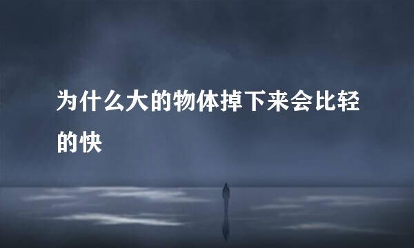 为什么大的物体掉下来会比轻的快