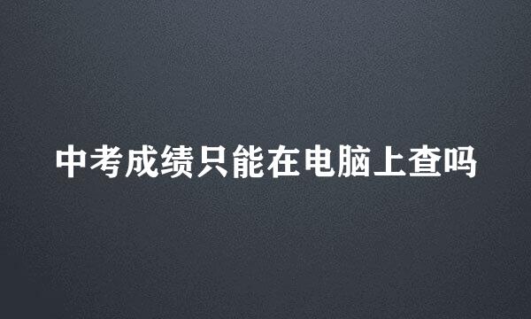 中考成绩只能在电脑上查吗
