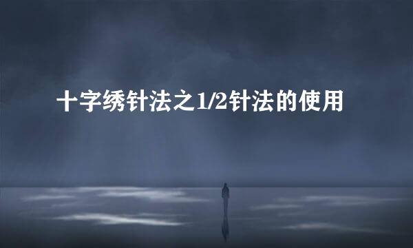 十字绣针法之1/2针法的使用