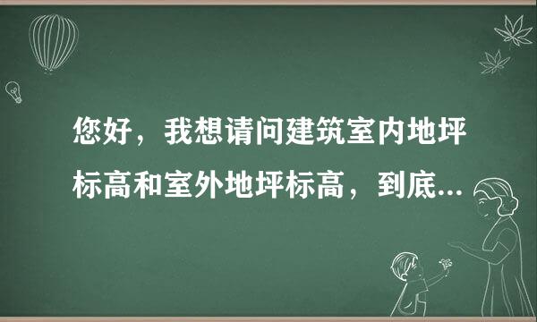 您好，我想请问建筑室内地坪标高和室外地坪标高，到底是个什么概念