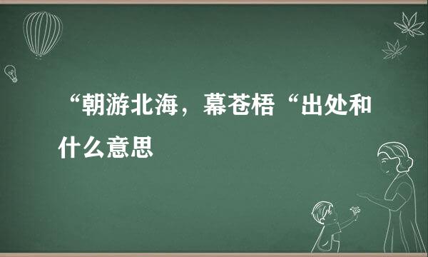 “朝游北海，幕苍梧“出处和什么意思