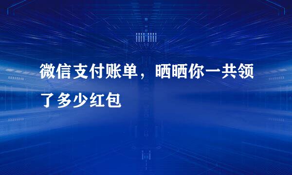 微信支付账单，晒晒你一共领了多少红包