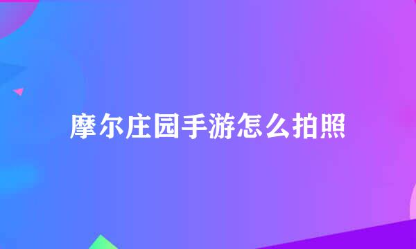 摩尔庄园手游怎么拍照