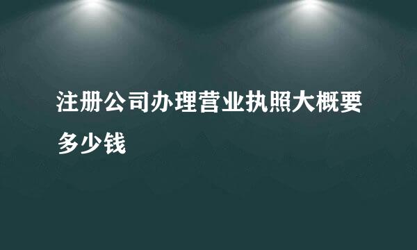 注册公司办理营业执照大概要多少钱