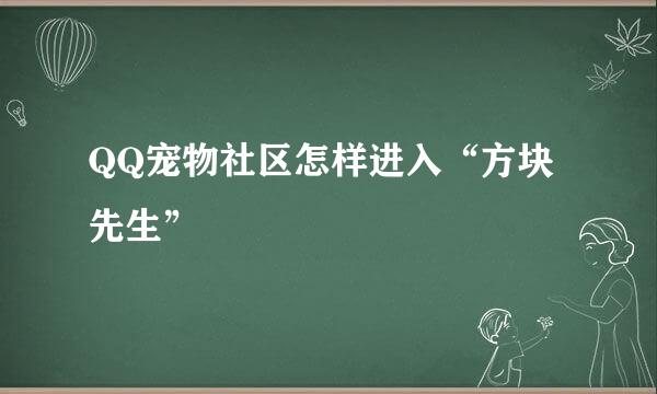 QQ宠物社区怎样进入“方块先生”