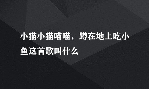 小猫小猫喵喵，蹲在地上吃小鱼这首歌叫什么