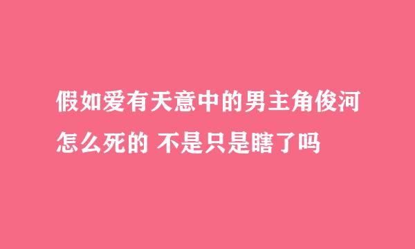 假如爱有天意中的男主角俊河怎么死的 不是只是瞎了吗