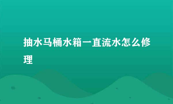 抽水马桶水箱一直流水怎么修理