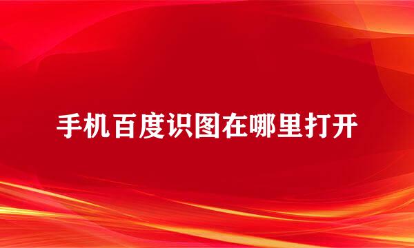 手机百度识图在哪里打开
