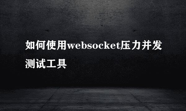 如何使用websocket压力并发测试工具