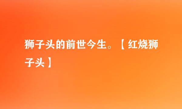 狮子头的前世今生。【红烧狮子头】