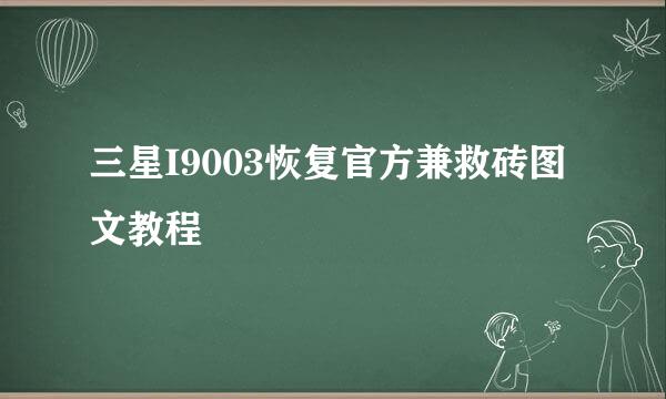 三星I9003恢复官方兼救砖图文教程