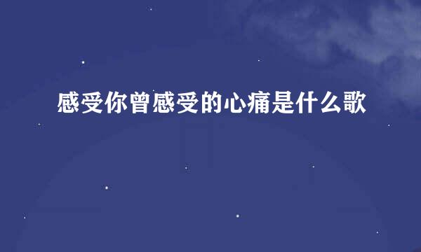 感受你曾感受的心痛是什么歌