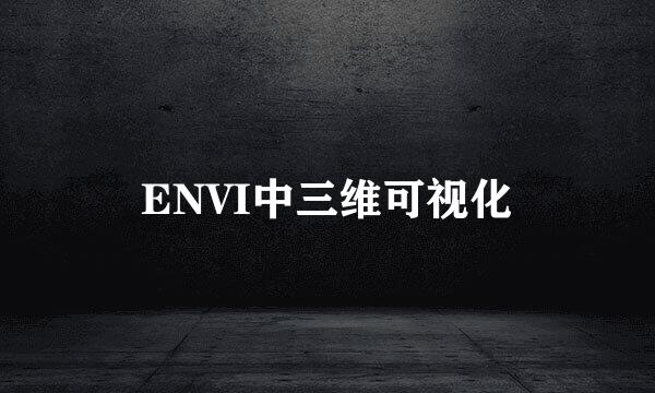 ENVI中三维可视化