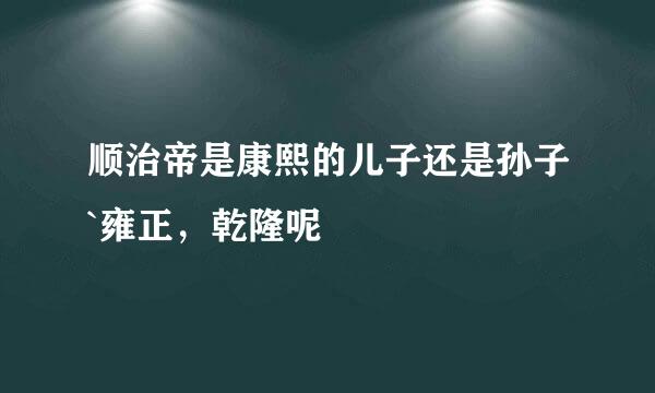 顺治帝是康熙的儿子还是孙子`雍正，乾隆呢
