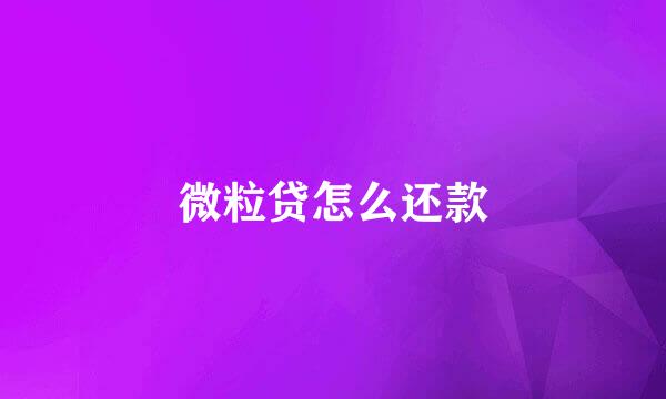 微粒贷怎么还款