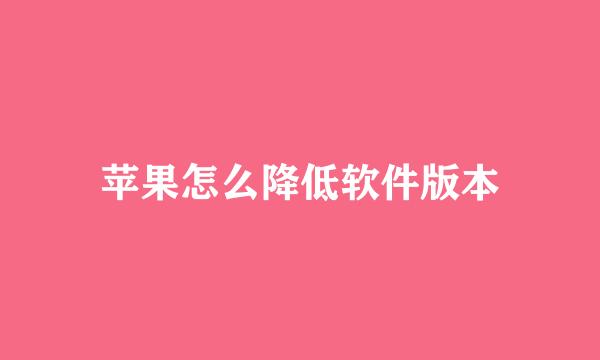 苹果怎么降低软件版本
