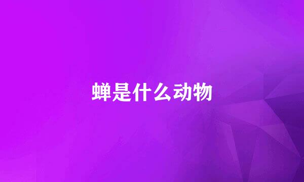 蝉是什么动物
