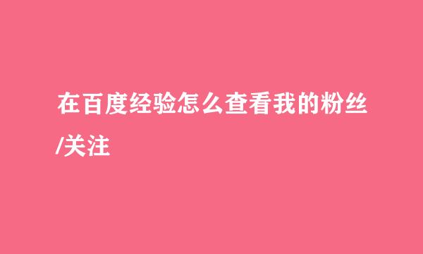 在百度经验怎么查看我的粉丝/关注