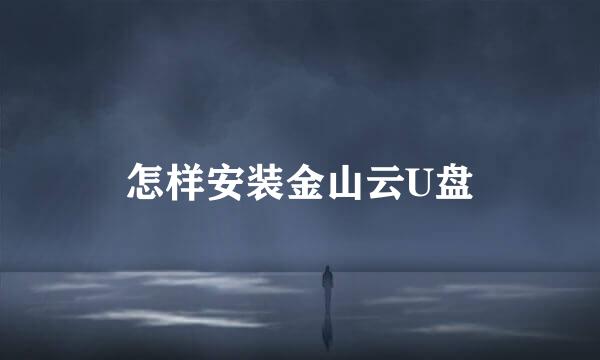 怎样安装金山云U盘
