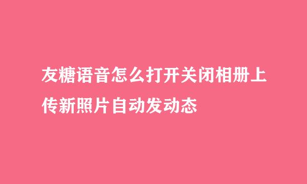 友糖语音怎么打开关闭相册上传新照片自动发动态
