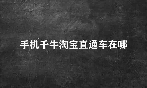 手机千牛淘宝直通车在哪